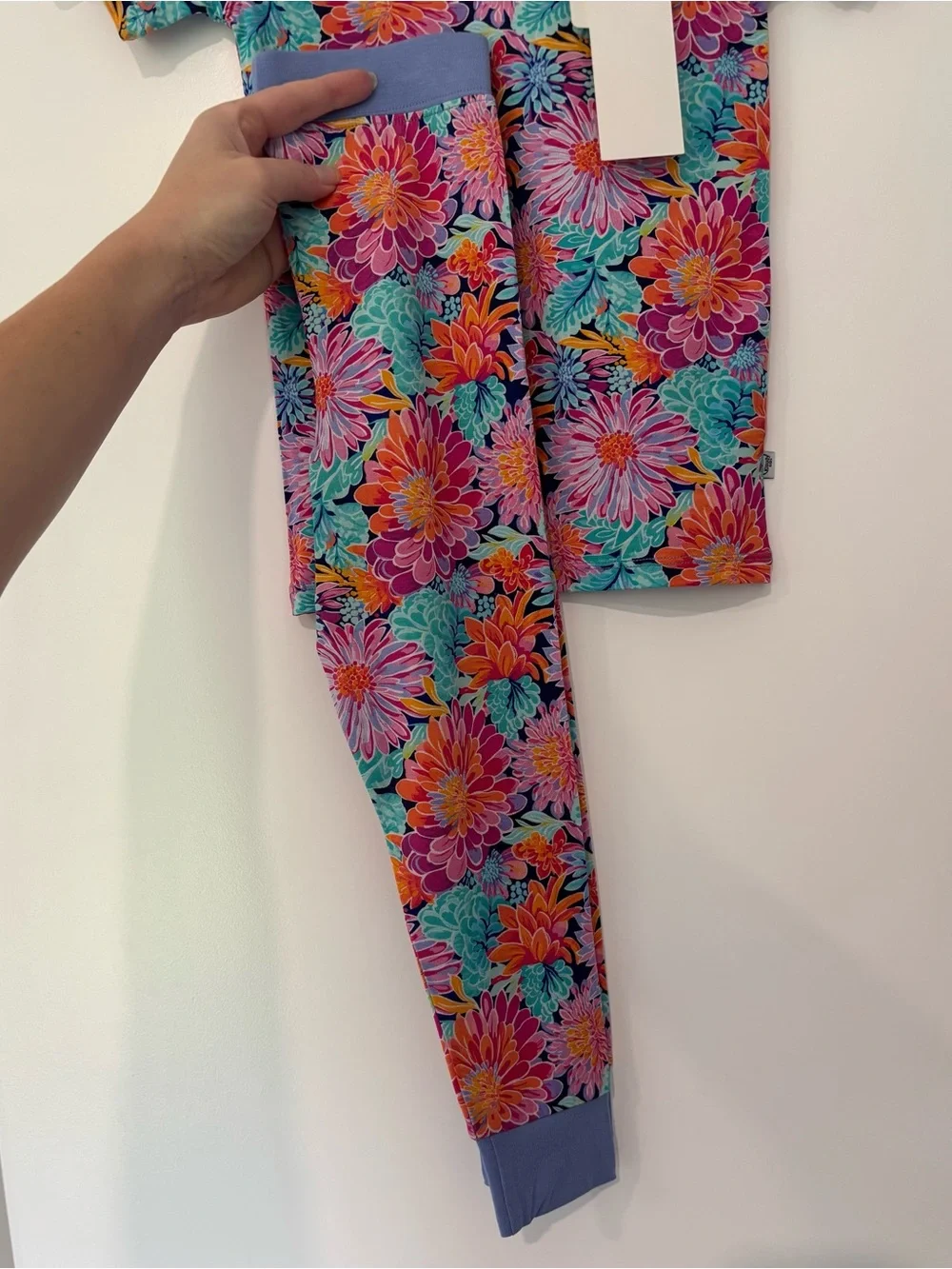 Kloudy Kids Watercolor Bloom Short Sleeve and Pant Pajama Set 2T
